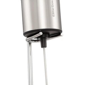 Elite Gourmet EMF9SS Cordless, Battery Operated, Milk Frother, Power Button, Food Grade Stainless Steel Whisk, Vertical Stand, Lattes, Cappuccinos, Matcha, Hot Chocolate, Iced Coffee, Stainless Steel