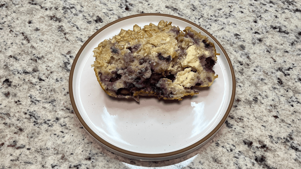 Sourdough Discard Blueberries & Cream Loaf with Crumble Topping & Vanilla Glaze