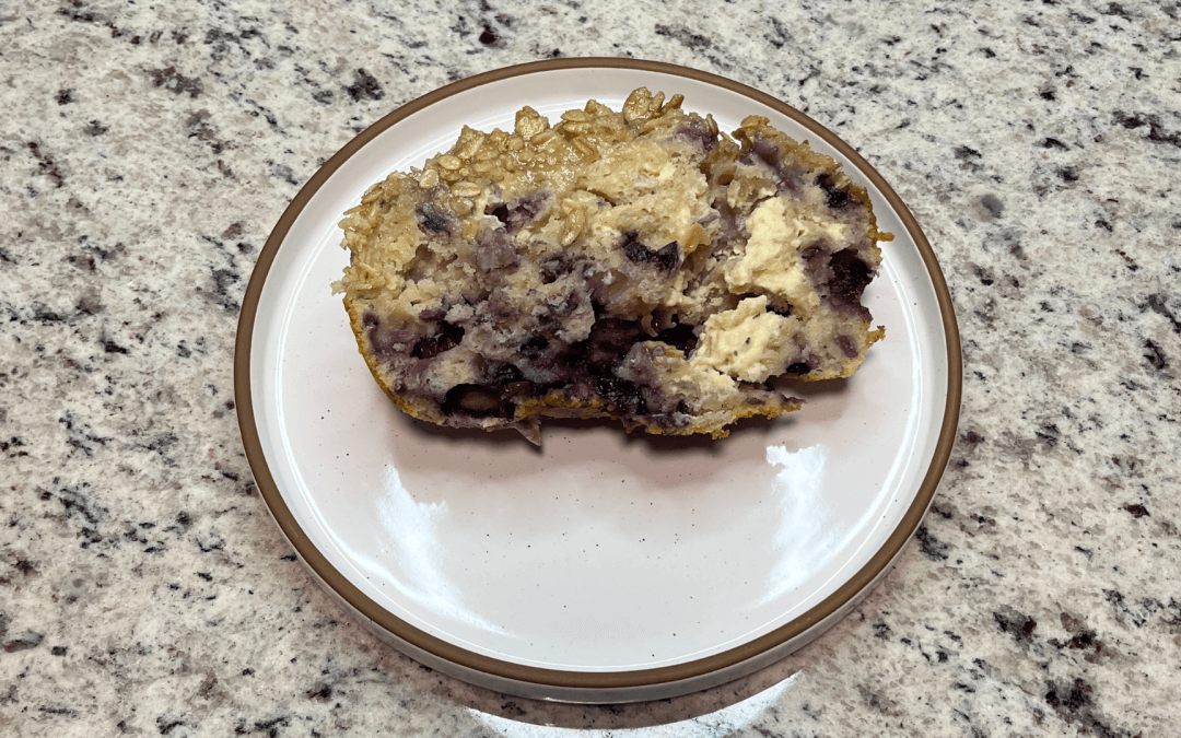 Sourdough Discard Blueberries & Cream Loaf with Crumble Topping & Vanilla Glaze
