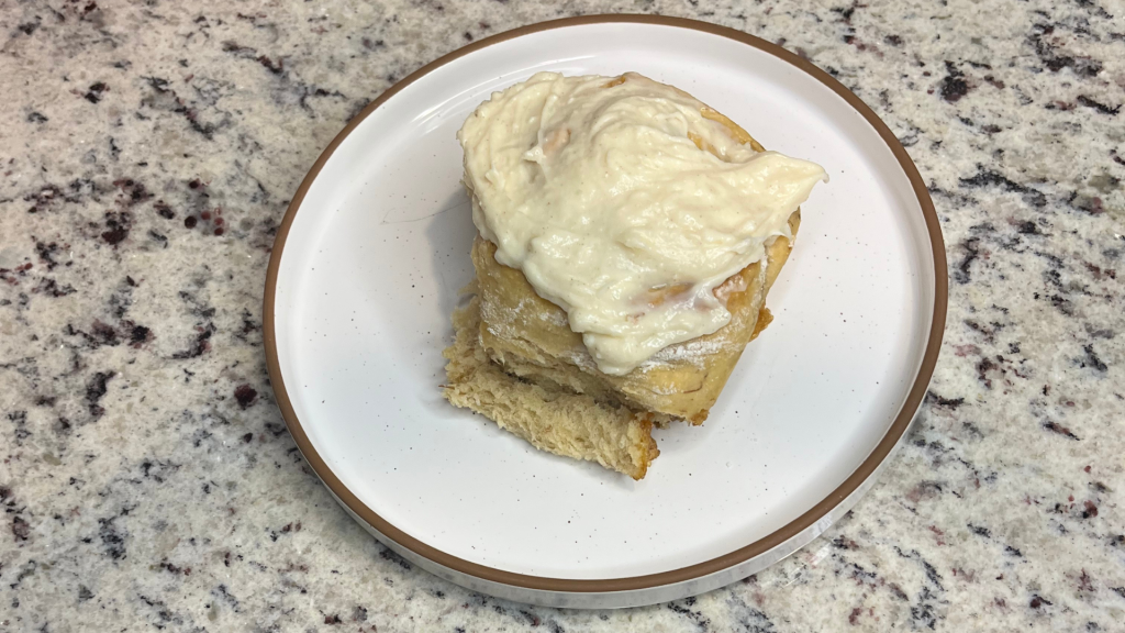 Banana Bread Sourdough Discard Cinnamon Rolls with Cinnamon Cream Cheese Frosting