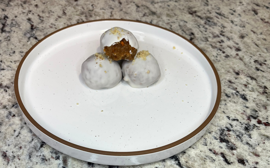 Carrot Cake Protein Cookie Dough Protein Bites