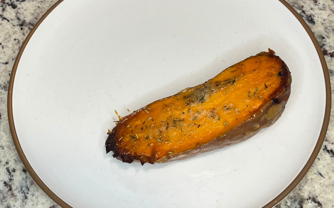 Viral Garlic Herb Sweet Potato Halves