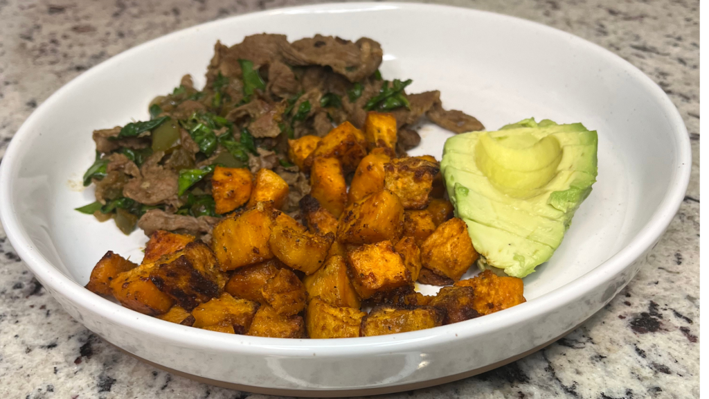 Grass Fed Beef Sweet Potato Skillet