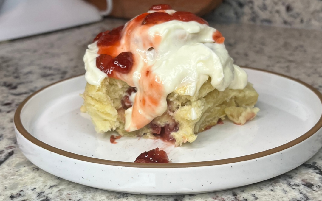 Sourdough Discard Jumbo Strawberry Cheesecake Sweet Rolls